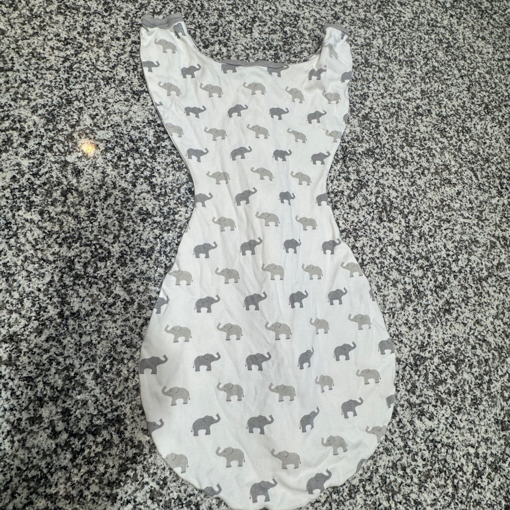 Amazing Baby Transitional Arms Up Swaddle Sack Kids Medium 3-6M Elephant Cotton‎ - Picture 5 of 7